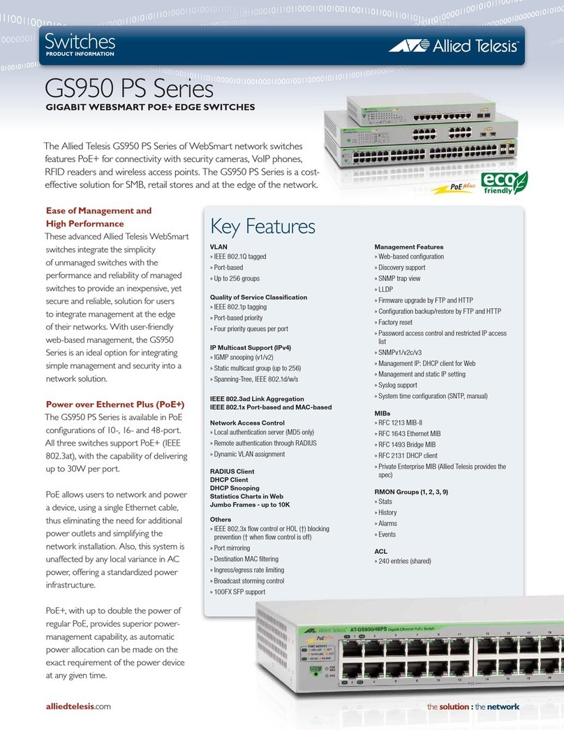 Allied Telesis GS950 PS Series User manual Allied Telesis GS950 PS Series User manual
