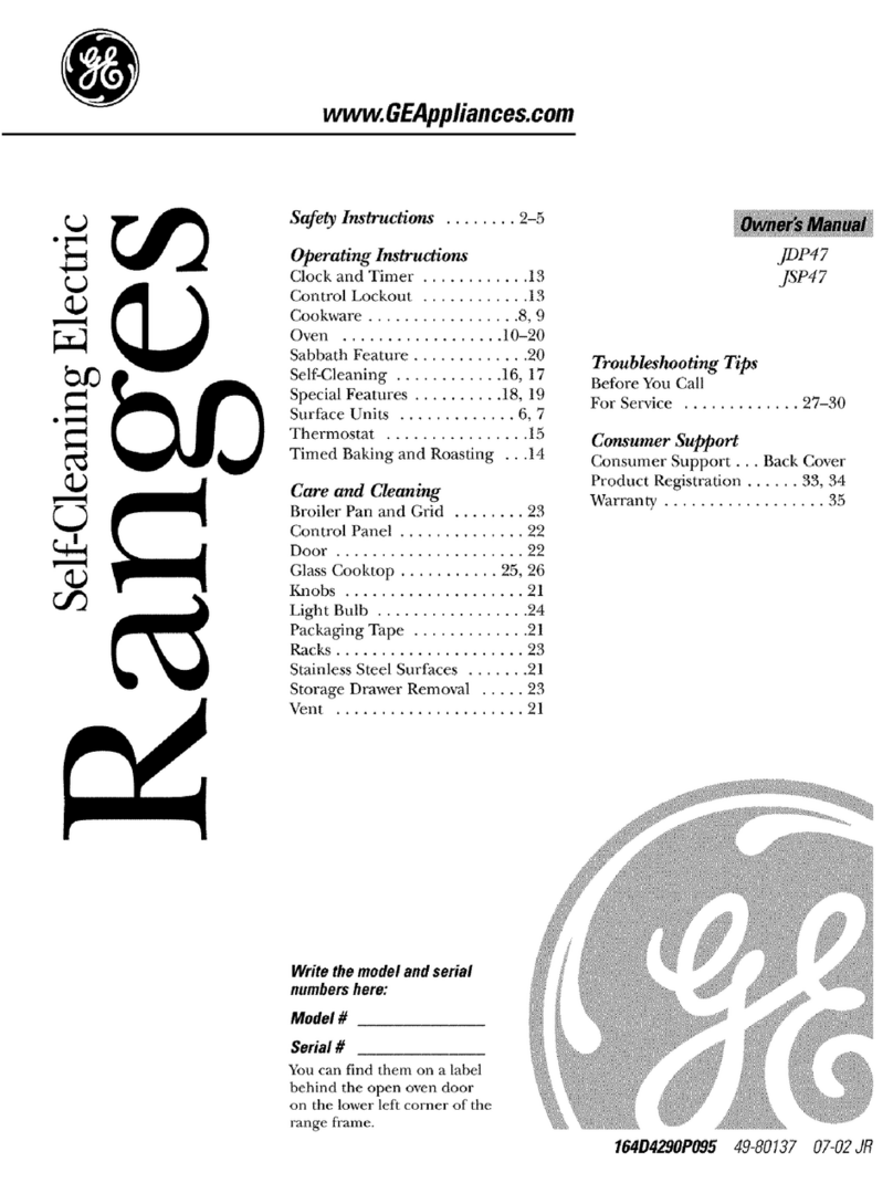 GE JDP47 User manual