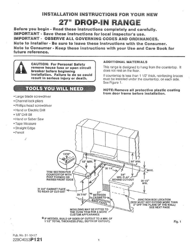 GE 27" DROP-IN RANGE User manual