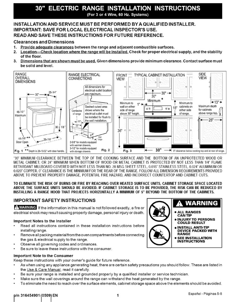 Kenmore 30" ELECTRIC RANGE User manual