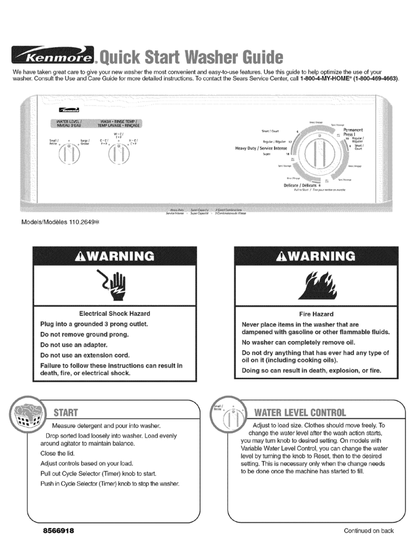 Kenmore 110.2649 Series User manual Kenmore 110.2649 Series User manual