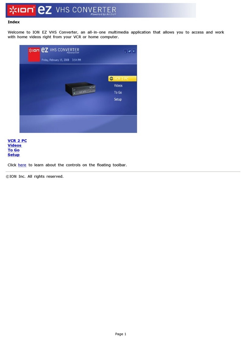 ION EZ VHS User manual