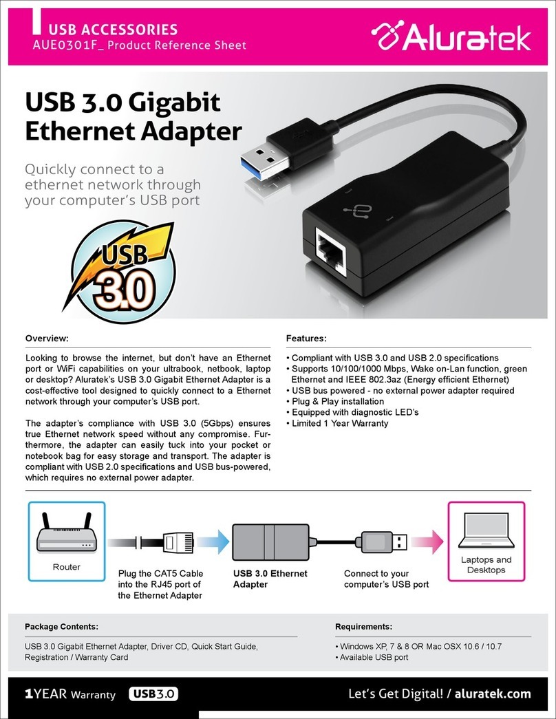 Aluratek AUE0301F Information