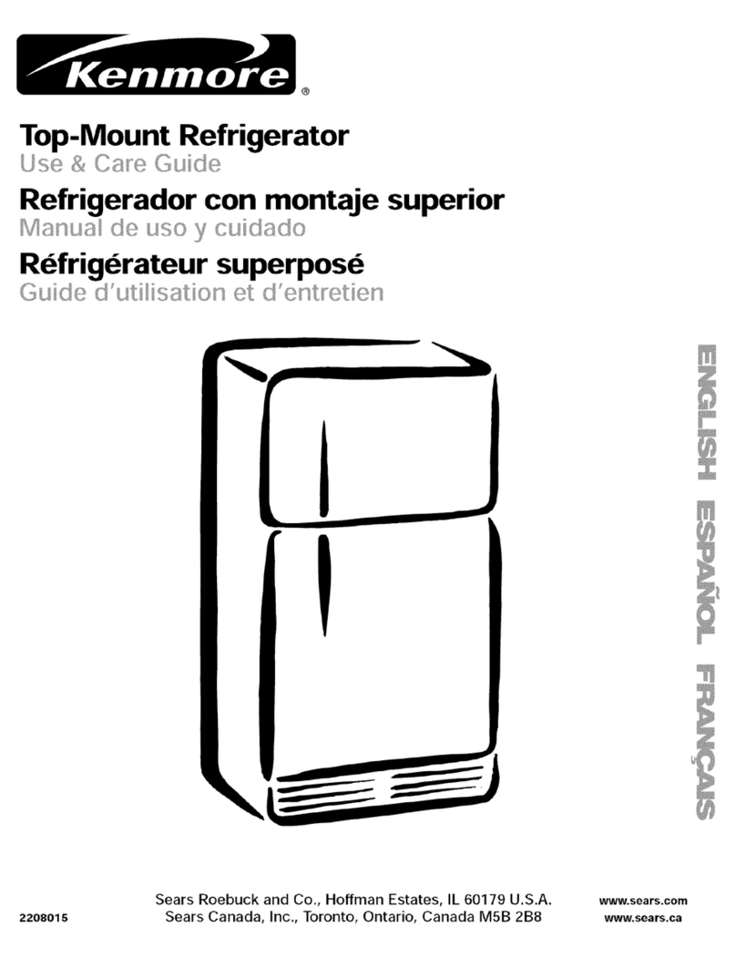 Kenmore Kenmore Top-mount Refrigerator User manual