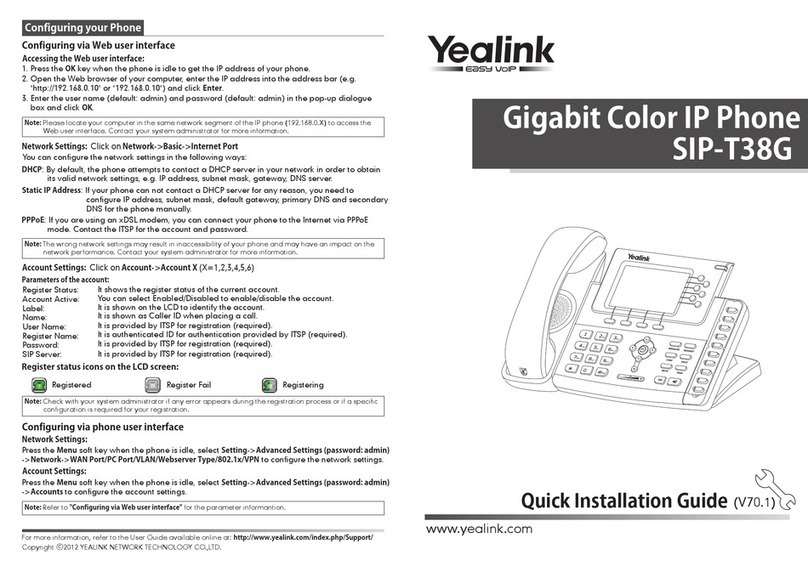 Yealink SIP-T38G User manual