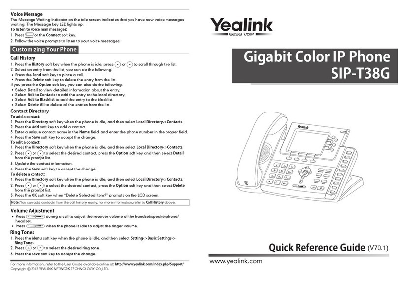 Yealink SIP-T38G User manual