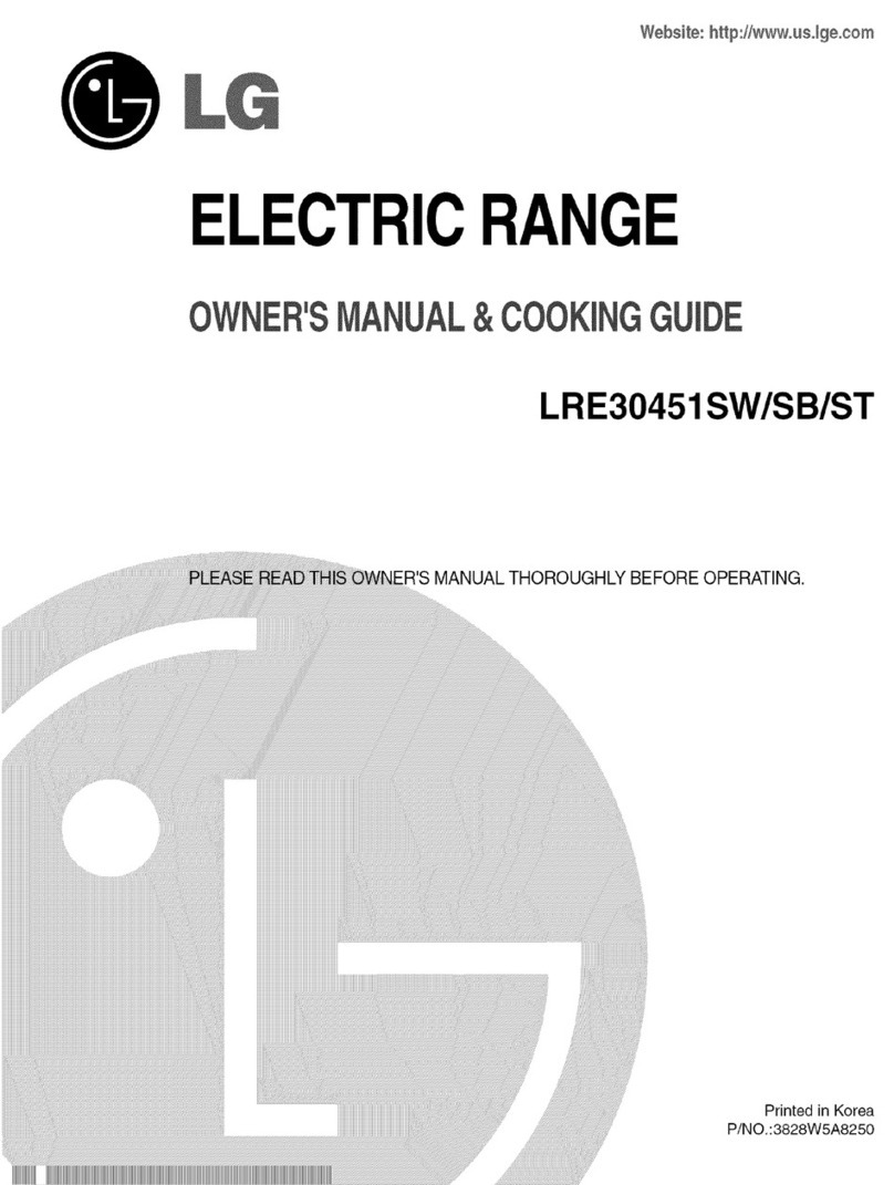 LG LRE30451SW Use and care manual