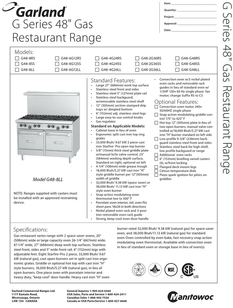Garland G48-8RS specification