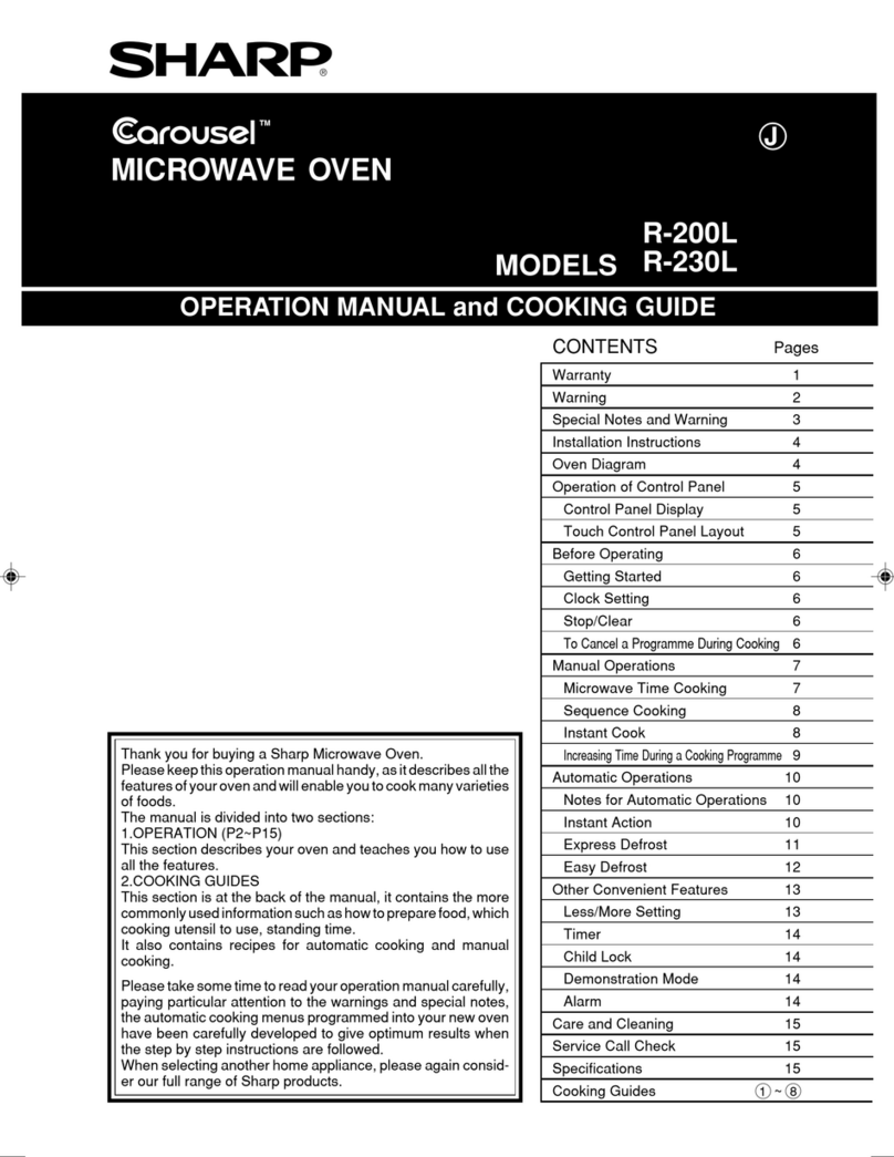 Sharp Carousel R-230L Use and care manual