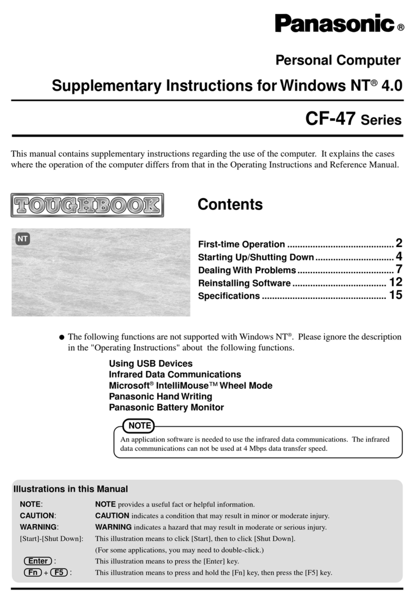 Panasonic Toughbook CF-47 Series Supplementary instructions