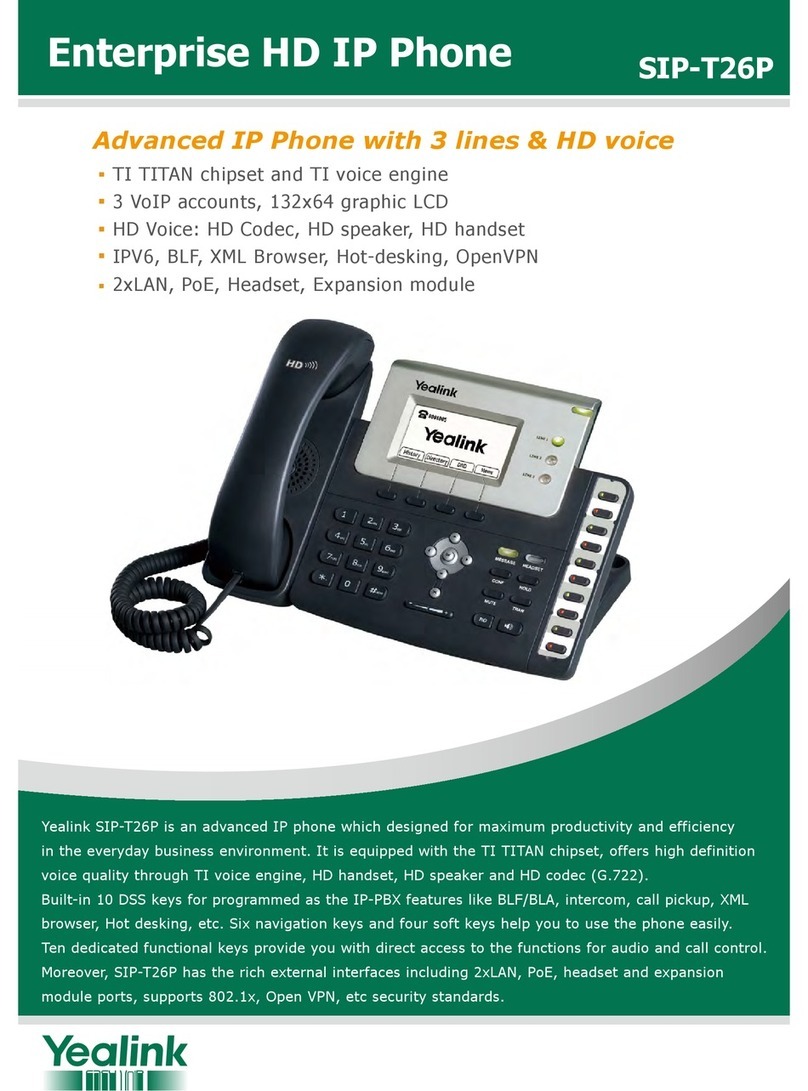 Yealink Yealink SIP-T26P Owner's manual Yealink Yealink SIP-T26P Owner's manual