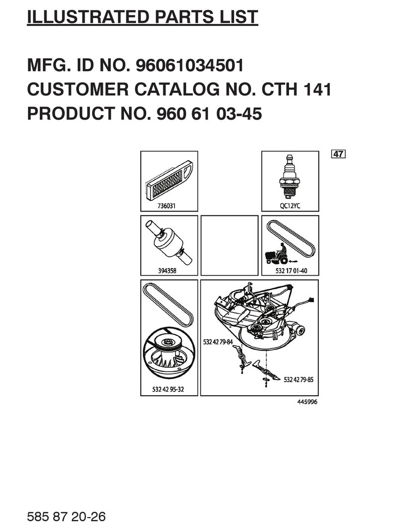 Husqvarna CTH 141 parts list