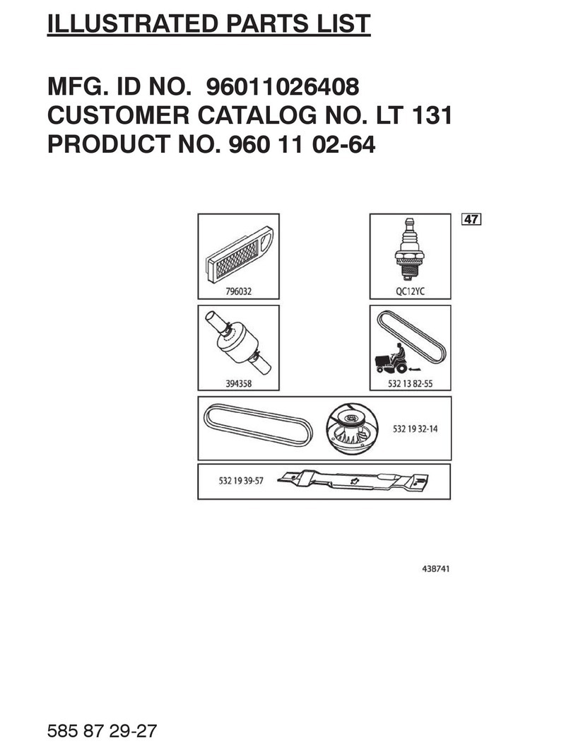 Husqvarna LT131 parts list