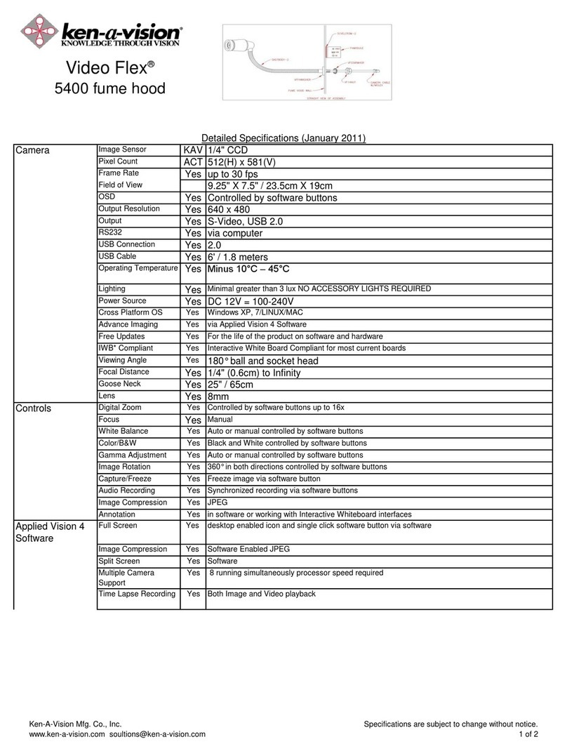Ken A Vision Video Flex® 5400 Specifications