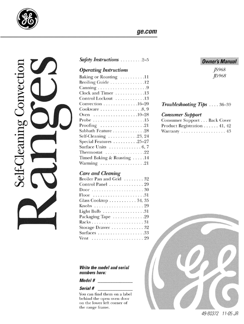 GE Profile JS968 User manual