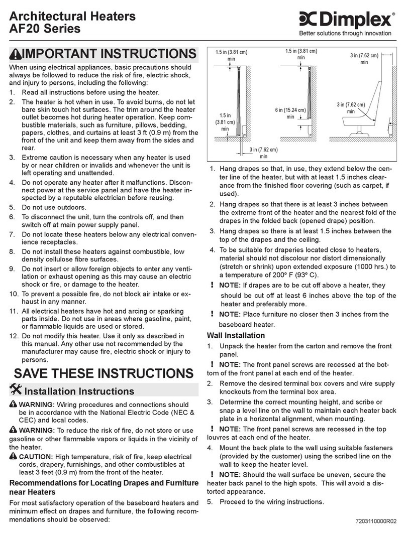 Dimplex AF20 Series User manual Dimplex AF20 Series User manual