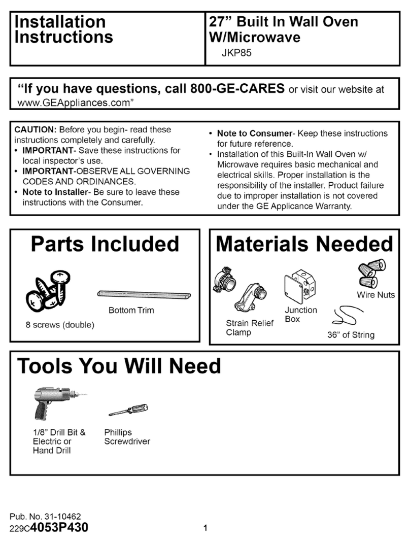GE JKP85 Series User manual