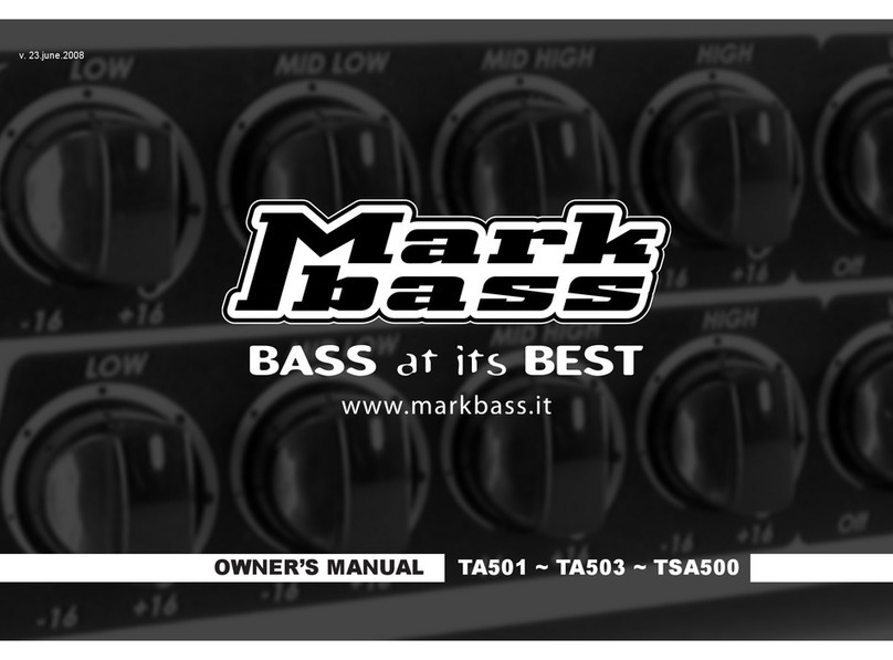 Mark Bass TSA 500 owner's manual