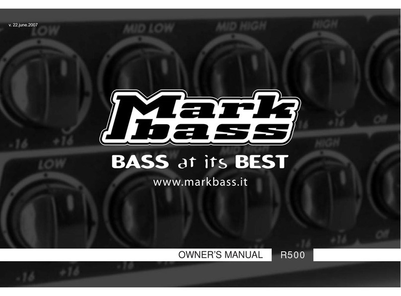 Mark Bass R 500 User manual Mark Bass R 500 User manual