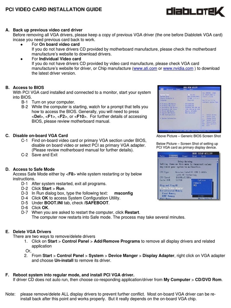 Diablotek PCI VIDEO CARD installation guide