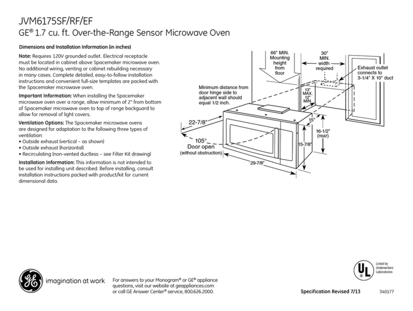 GE JVM6175SFSS Operating manual