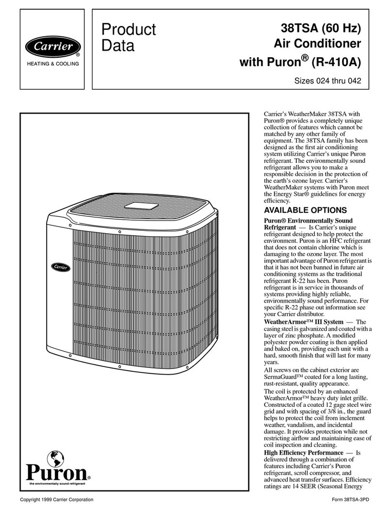 Carrier Puron 38TSA Operation manual Carrier Puron 38TSA Operation manual