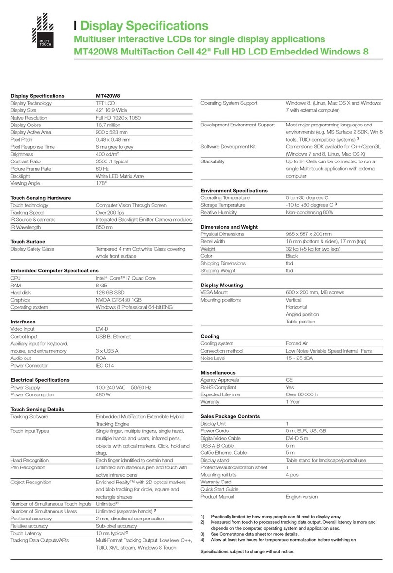 MultiTouch MT420W8 User manual