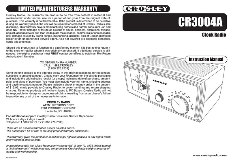 Crosley CR3004A User manual