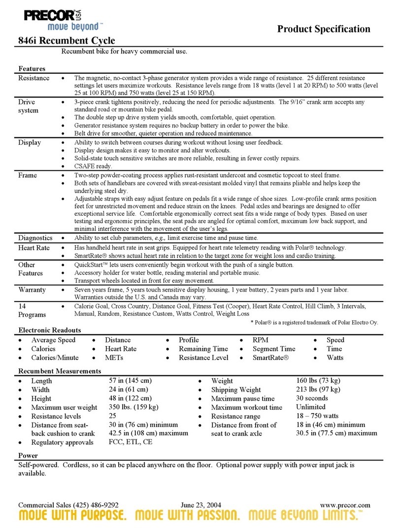 Precor Move Beyond 846i Owner's manual