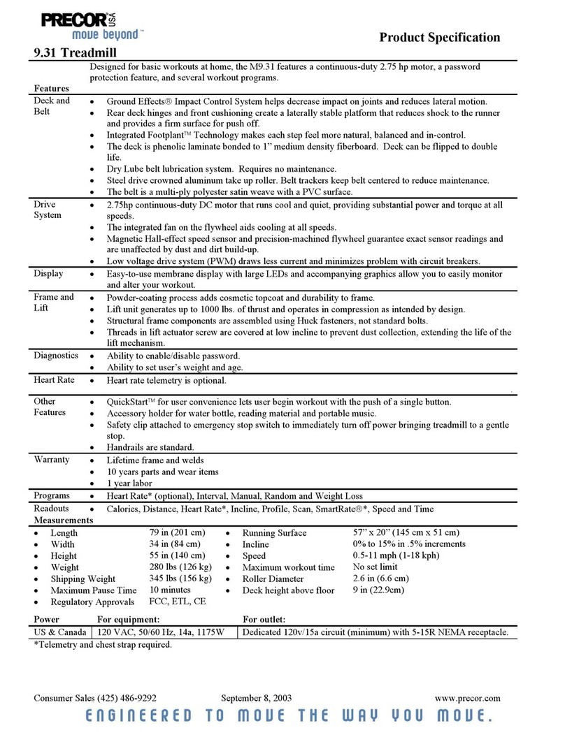 Precor 9.31 Owner's manual