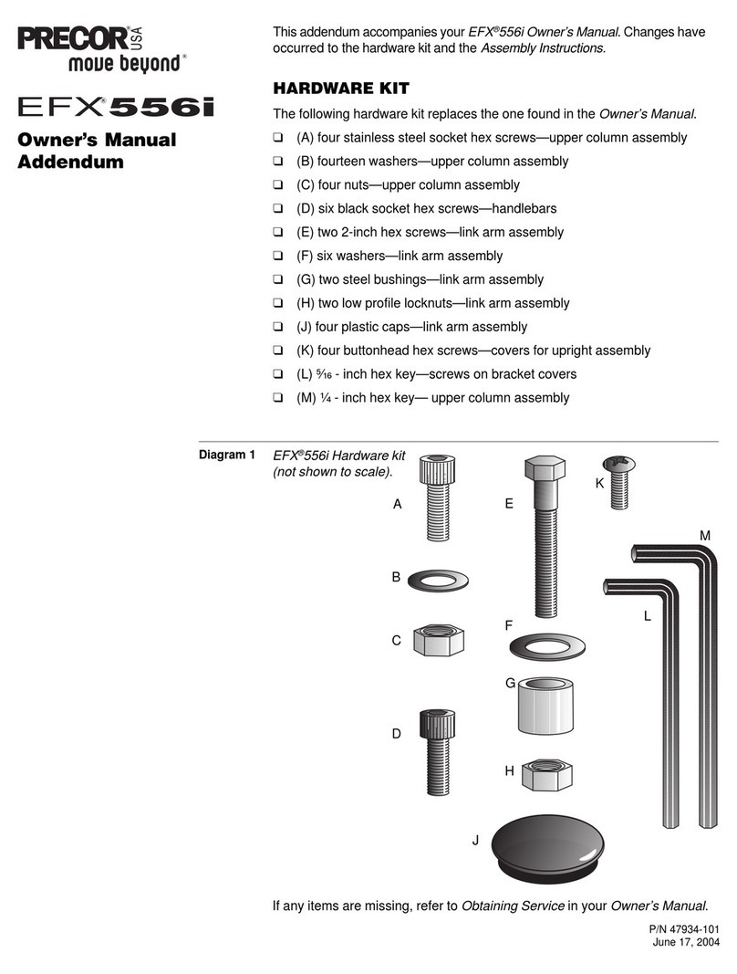 Precor HANDBOEK EFX 556i Installation and operating instructions