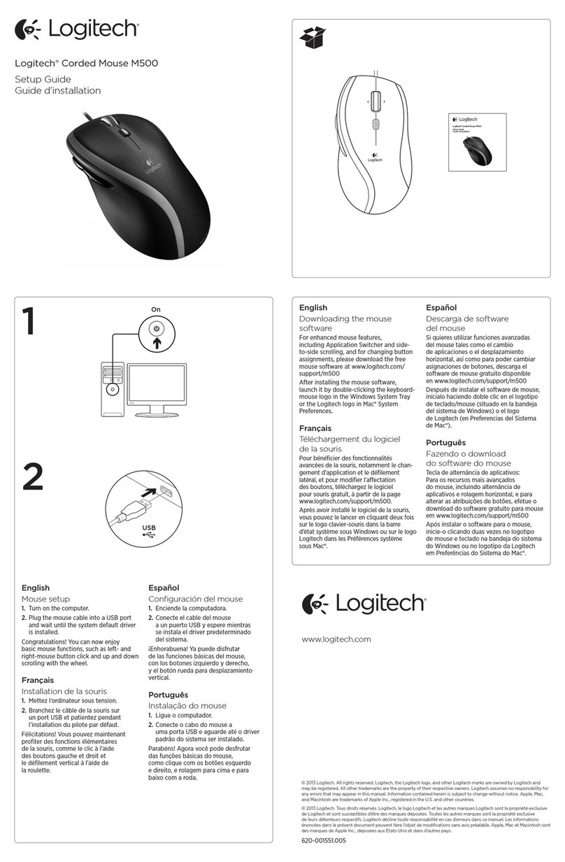 Logitech M500 - Corded Mouse User manual Logitech M500 - Corded Mouse User manual
