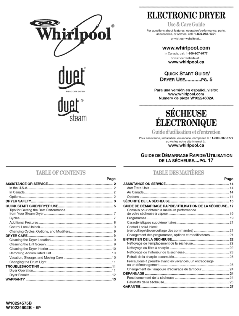 Whirlpool DUET W10224575B User manual