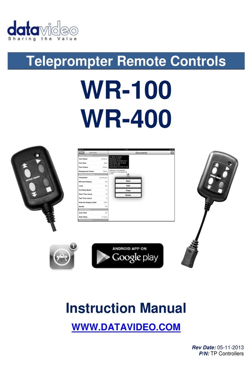 Data Video Teleprompter WR-100 instruction manual Data Video Teleprompter WR-100 instruction manual