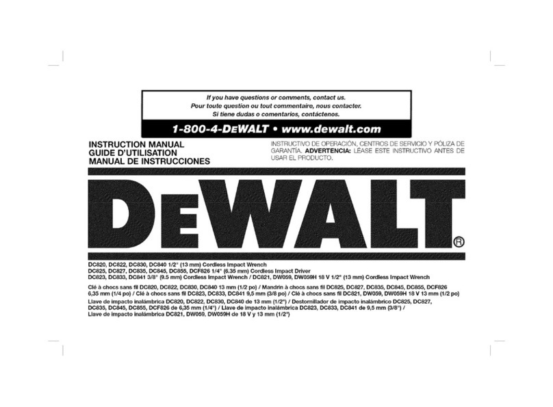 DeWalt DC820, DC830, DC840 User manual