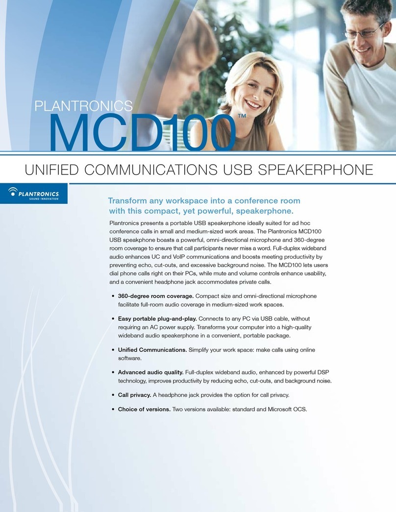 Plantronics MCD100 Operation manual