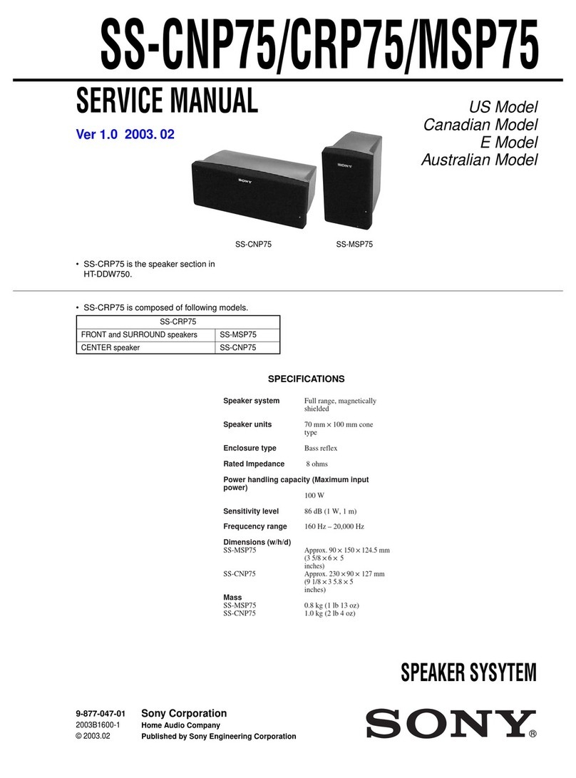 Sony SS-MSP75 User manual Sony SS-MSP75 User manual