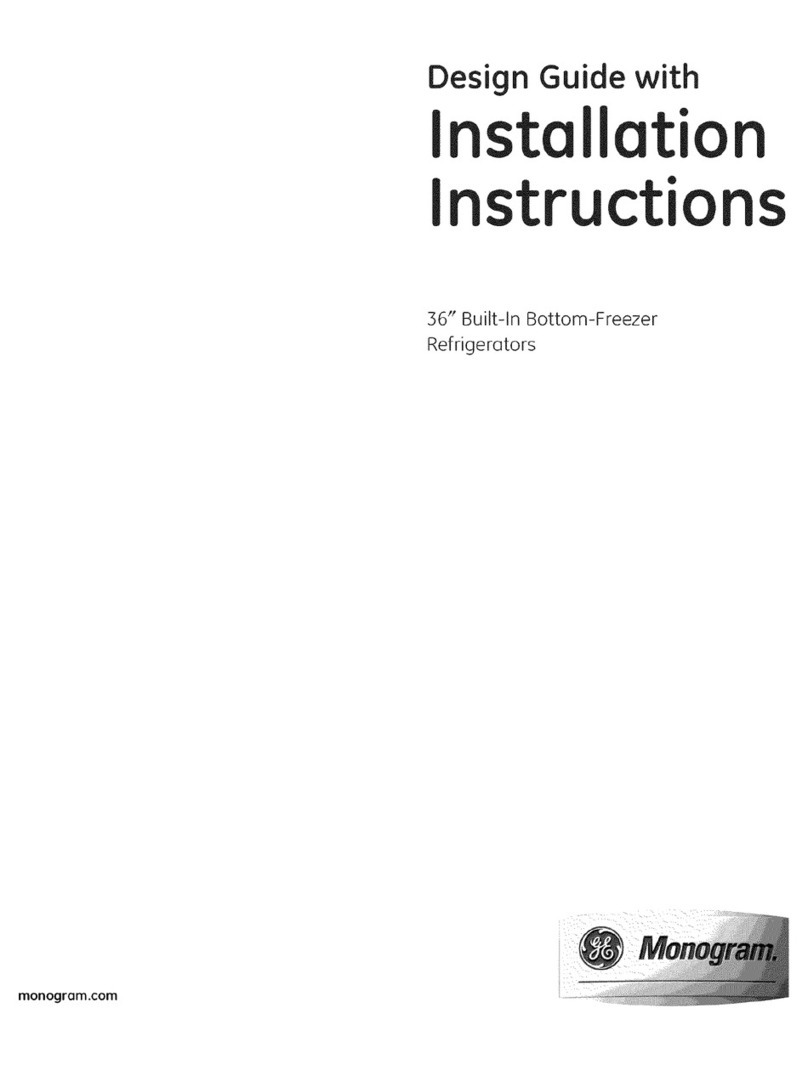 GE Bottom-Freezer Built-In Refrigerator User manual