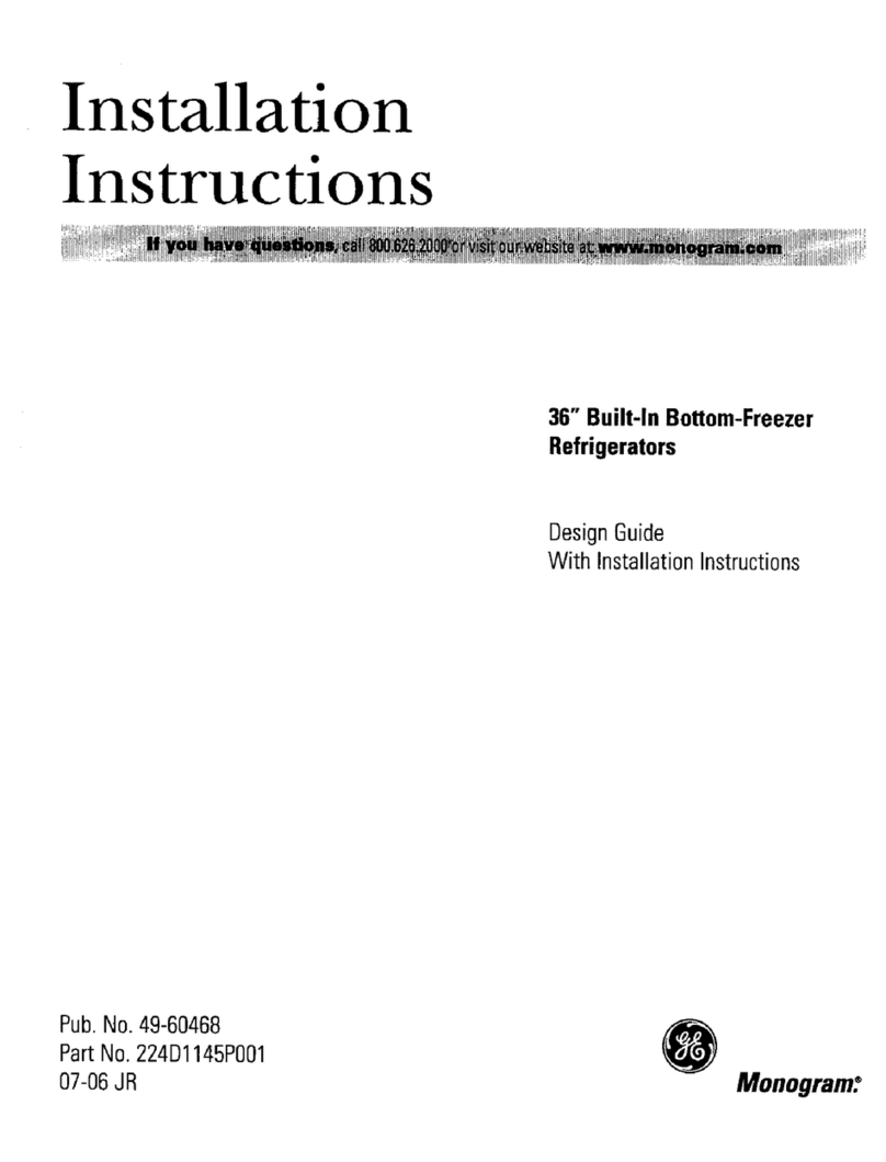 GE Bottom-Freezer Built-In Refrigerator User manual GE Bottom-Freezer Built-In Refrigerator User manual