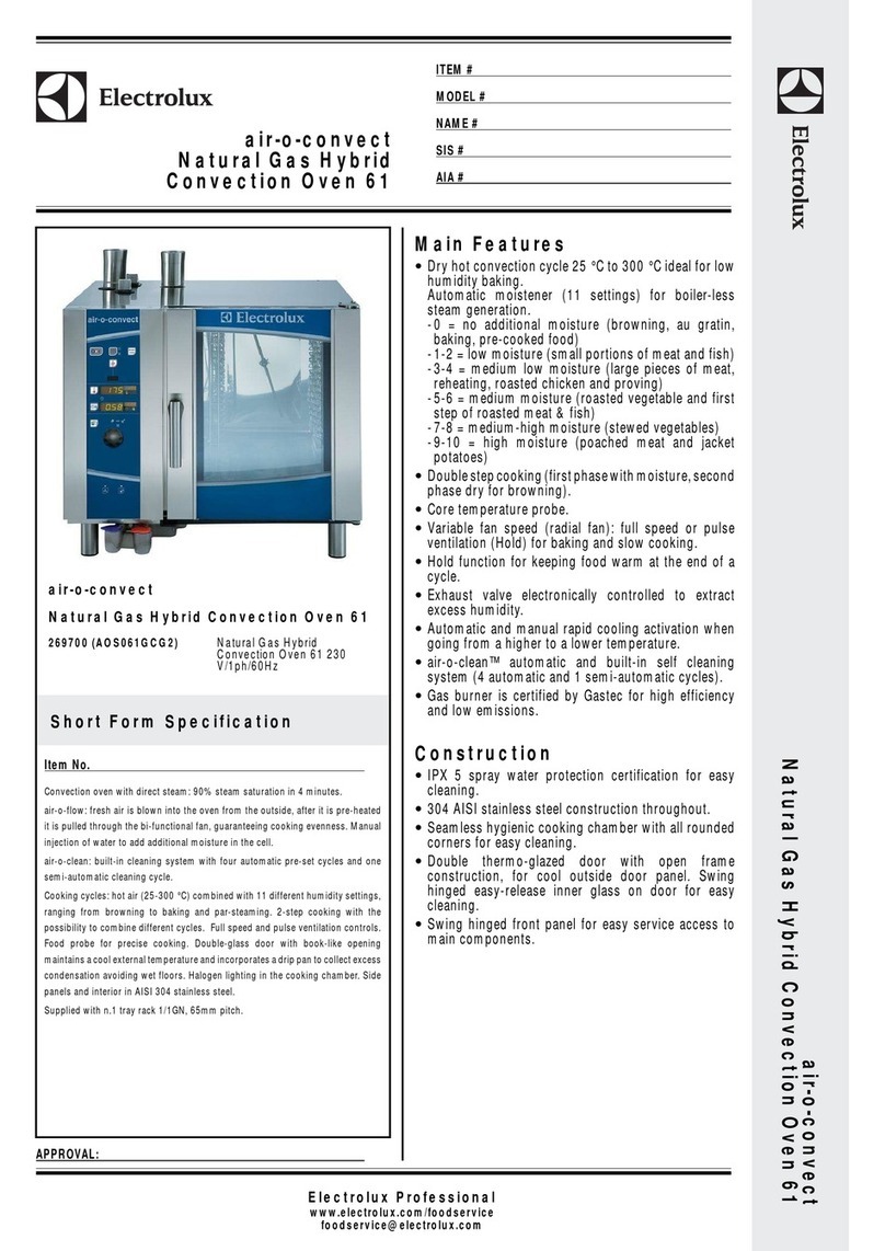Electrolux air-o-convect Natural Gas Hybrid Convection Oven... Short form specification