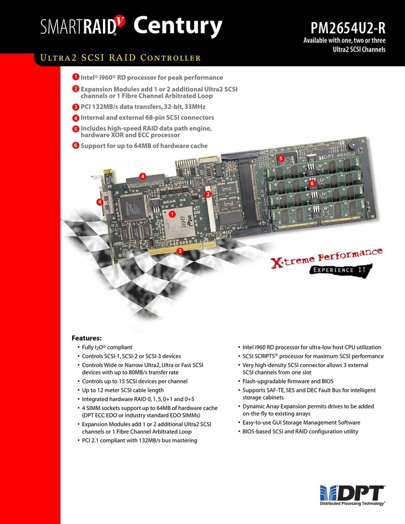 DPT SmartRaidV Century Ultra2 SCSI RAID Controller... Features list DPT SmartRaidV Century Ultra2 SCSI RAID Controller... Features list
