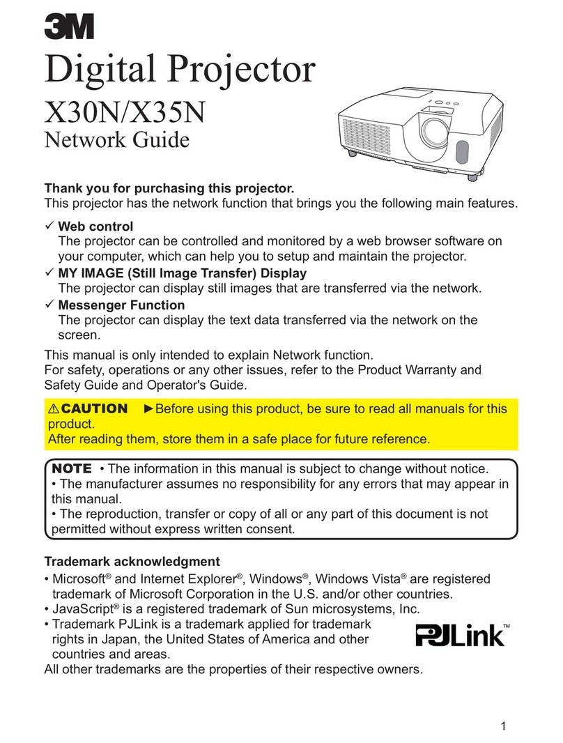 3M Digital Projector X30N Installation and maintenance instructions