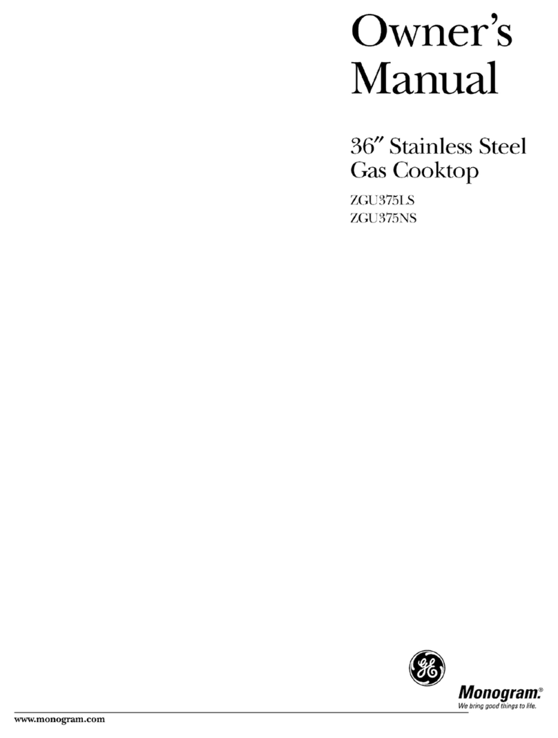GE Monogram ZGU375LS User manual GE Monogram ZGU375LS User manual