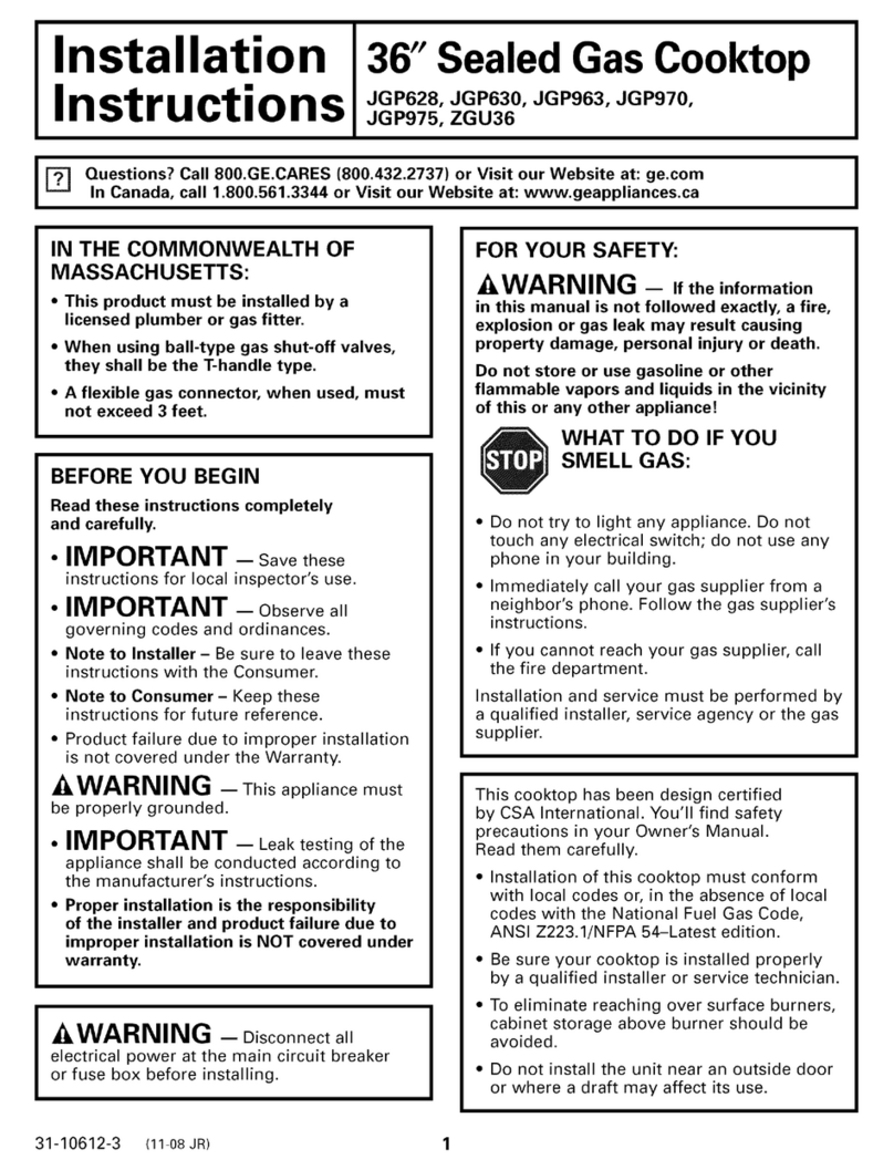 GE JGP628 User manual