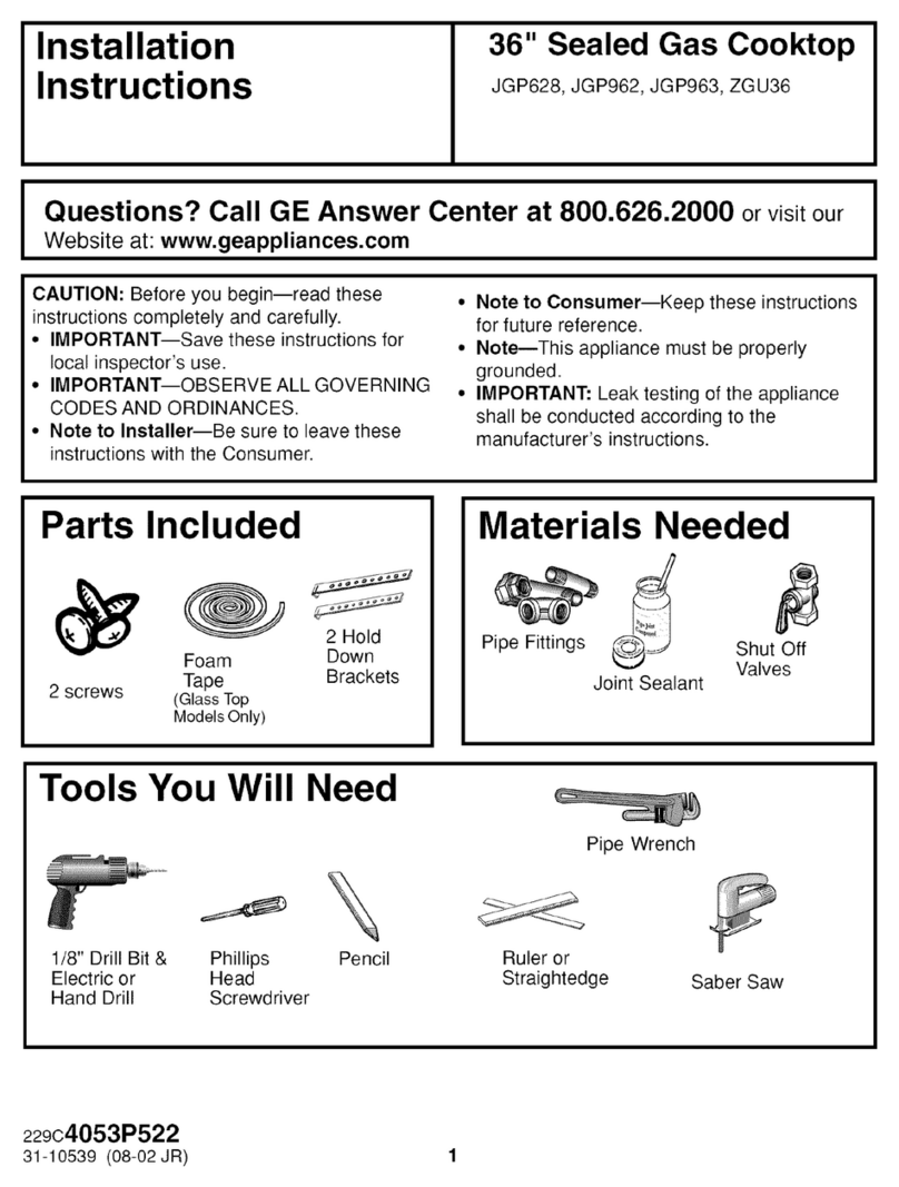 GE JGP628 User manual