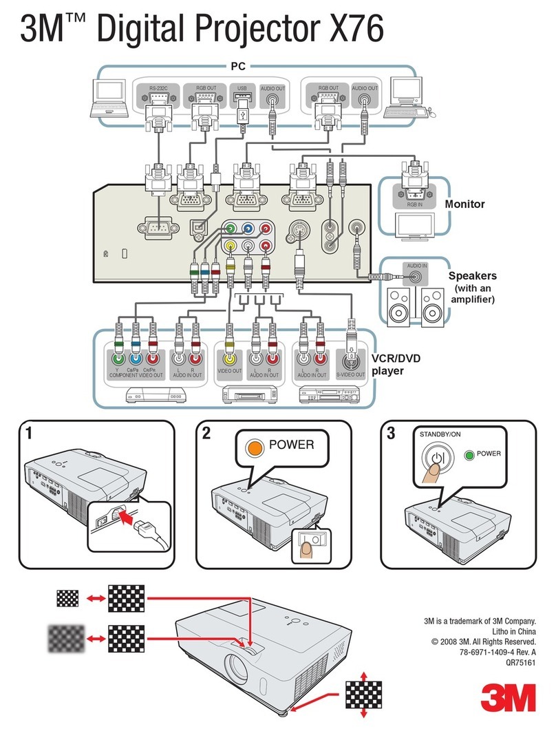 3M X76 - Digital Projector XGA LCD Specification sheet