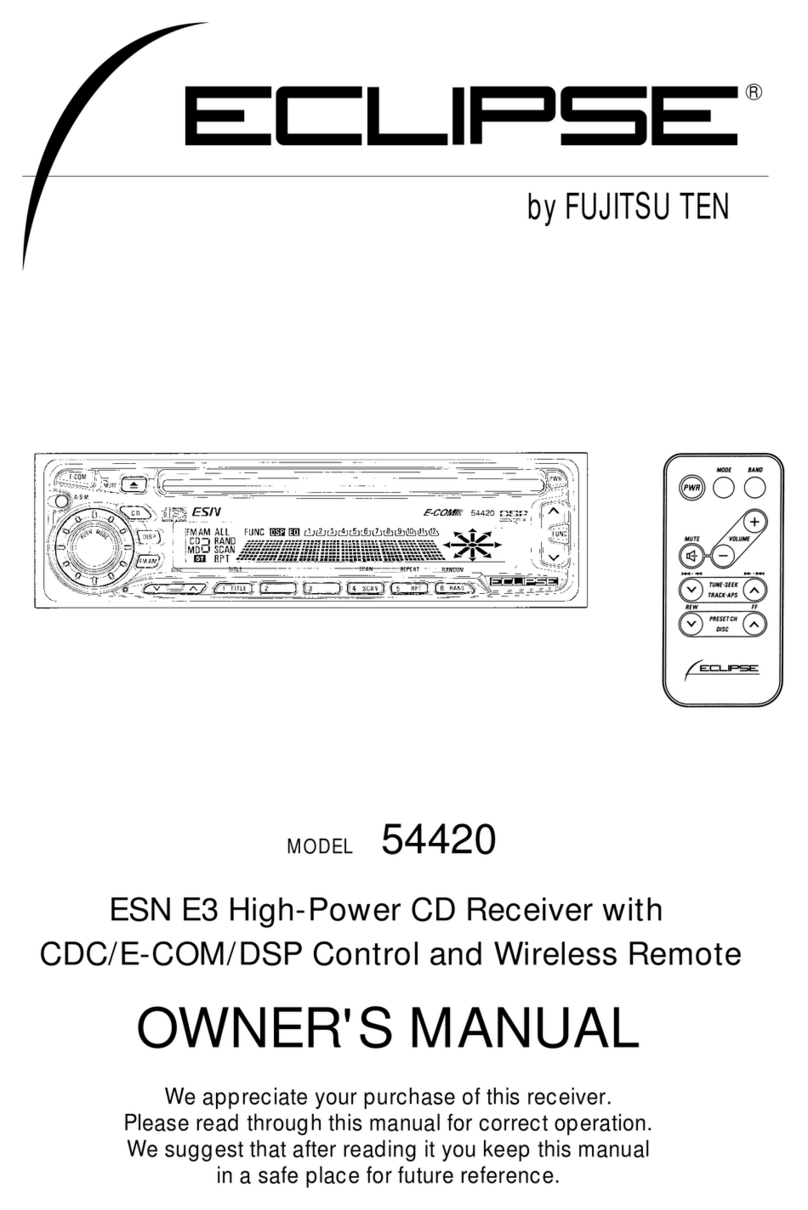 Eclipse ESN E3 High-Power CD Receiver with CDC/E-COM/DSP Control and Wireless Remote Model:... User manual