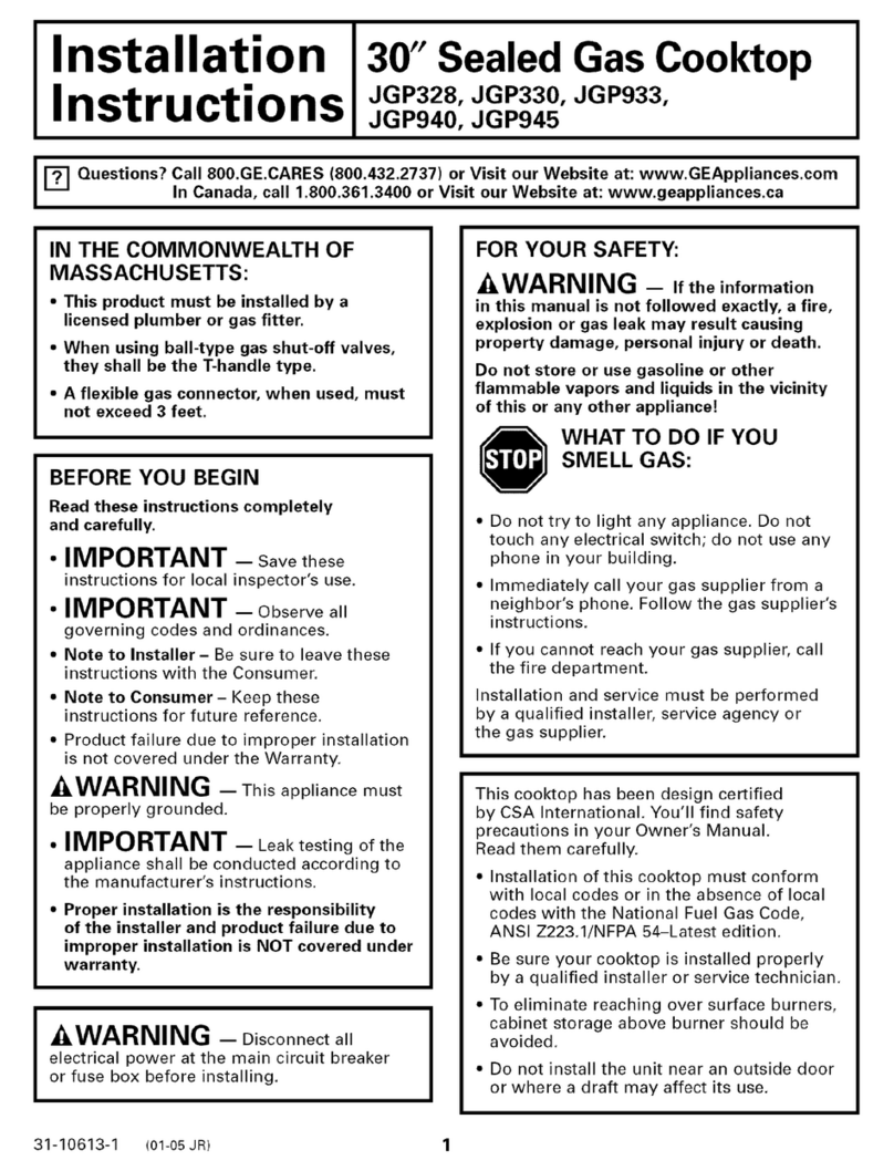 GE JGP328 User manual