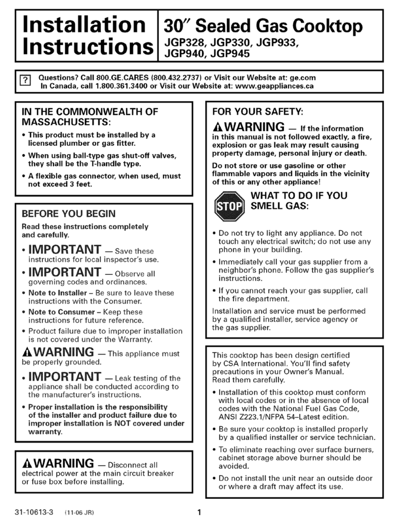 GE JGP328 User manual