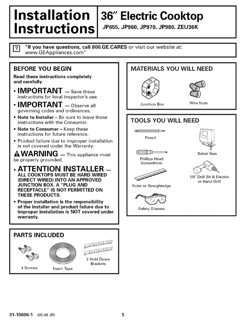 GE Profile JP655 User manual